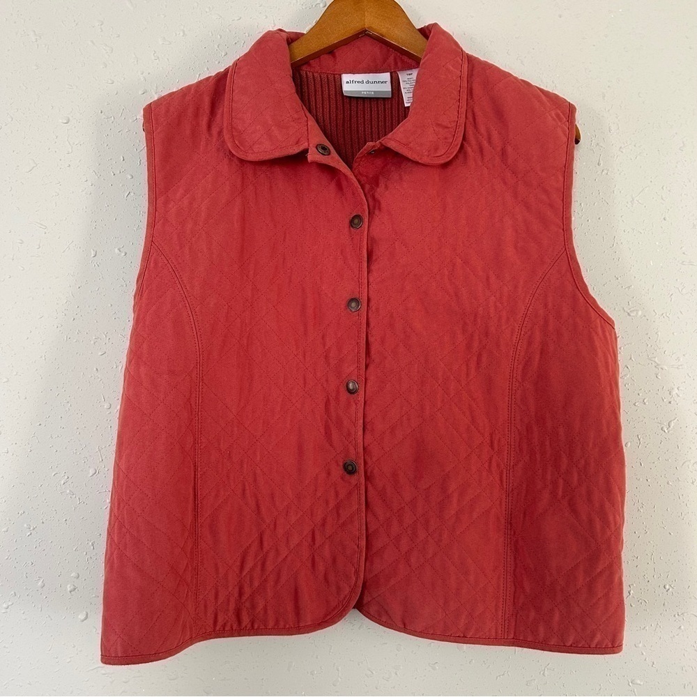 Alfred Dunner Coral Pink Quilted Vest 18 Petite Casual